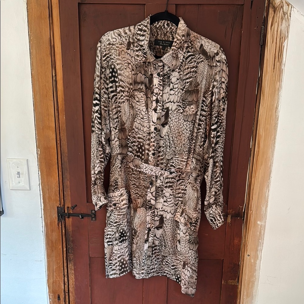 Animal Print Button-Up Dress